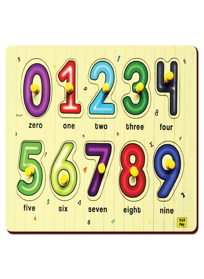 YaYplay Geometric Shapes Pegboard Wooden Shape Sorter Educational Learning Puzzle For 2-5 Year Kids- 9 Shapes - Image 1